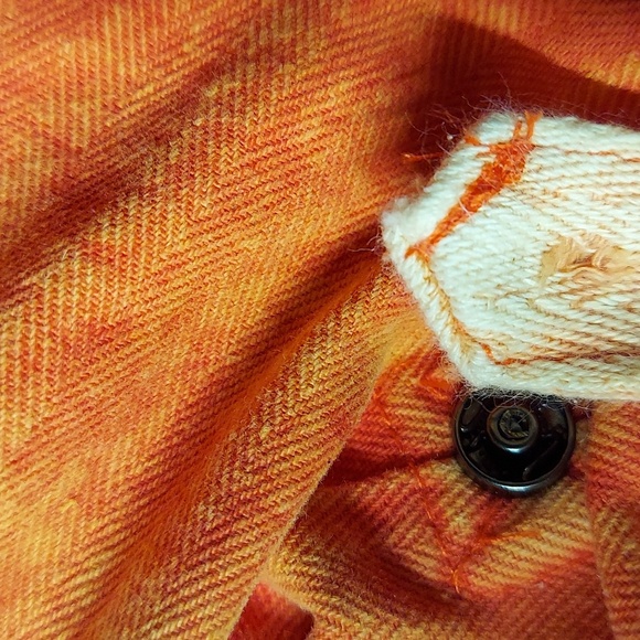 Oli & Hali Orange Acid Wash Short Cargo Style Mini Shorts 7-Pockets Womens Large - Picture 12 of 12